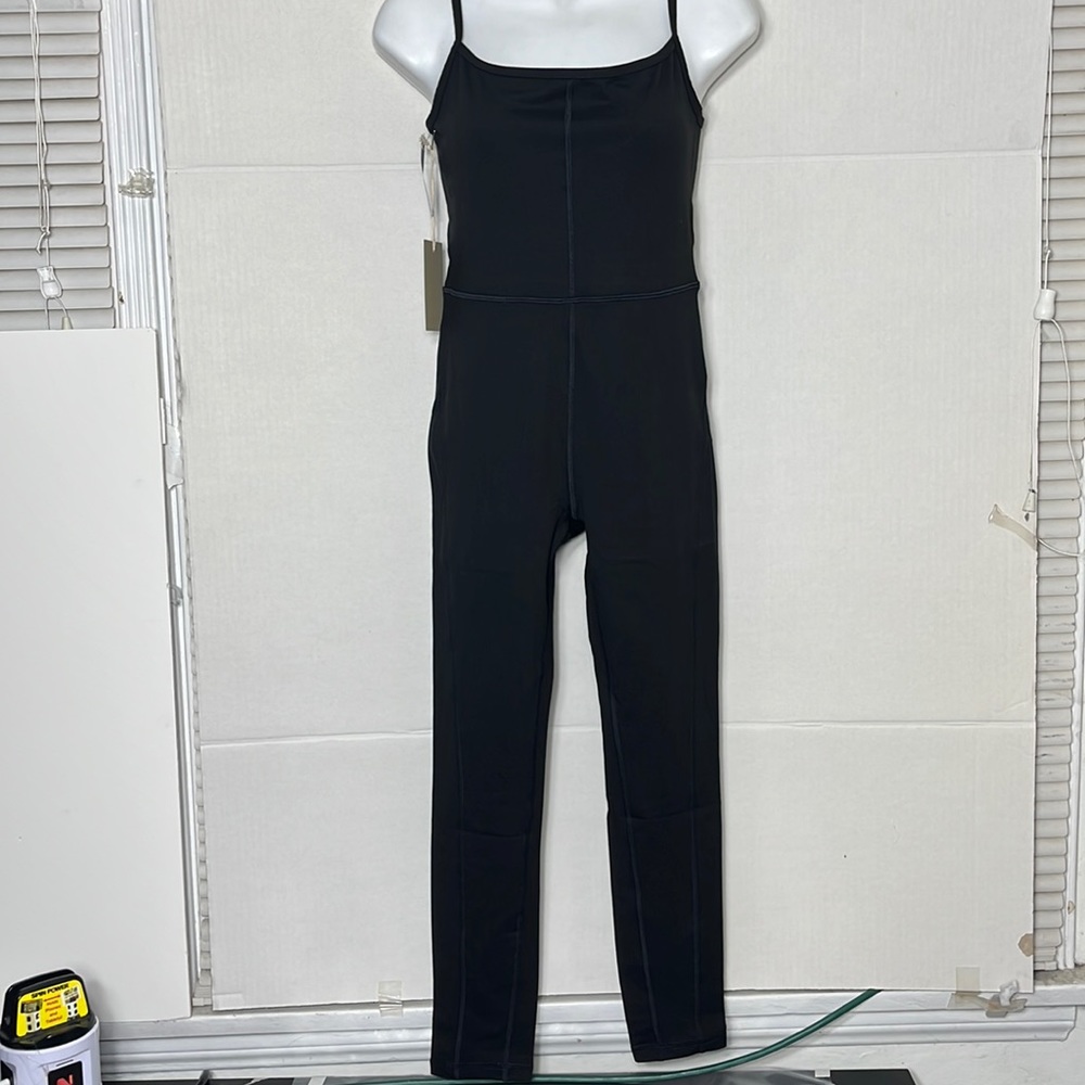 Wilfred Black Slim Spaghetti-Strap Jumpsuit